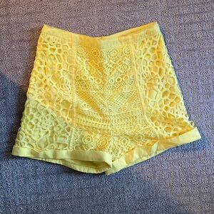 Yellow high waisted shorts